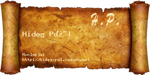 Hideg Pál névjegykártya