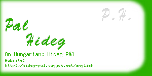 pal hideg business card